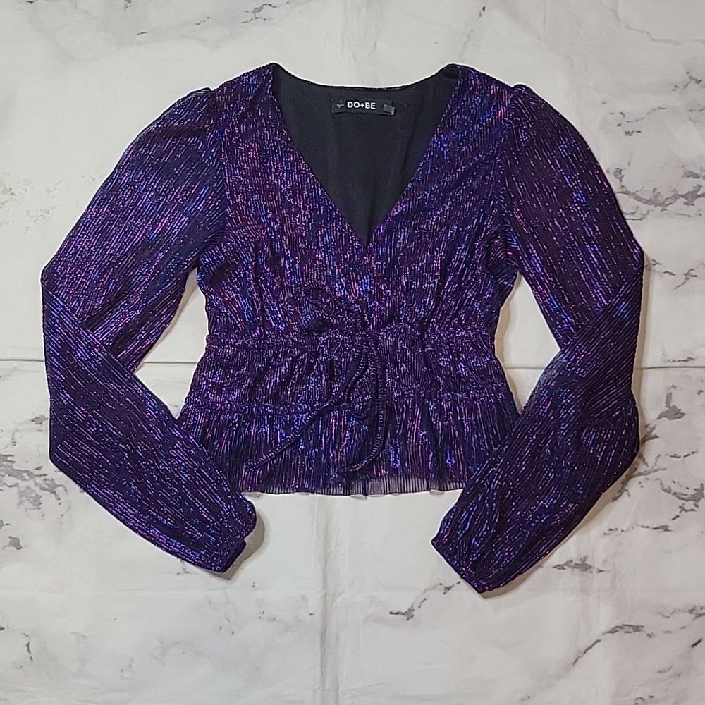 Do+Be Blue/Pink/Black Shimmer top